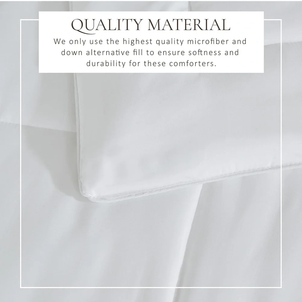 Twin Comforter White Down Alternative Dorm College Reversible 2 Piece Bedding OW